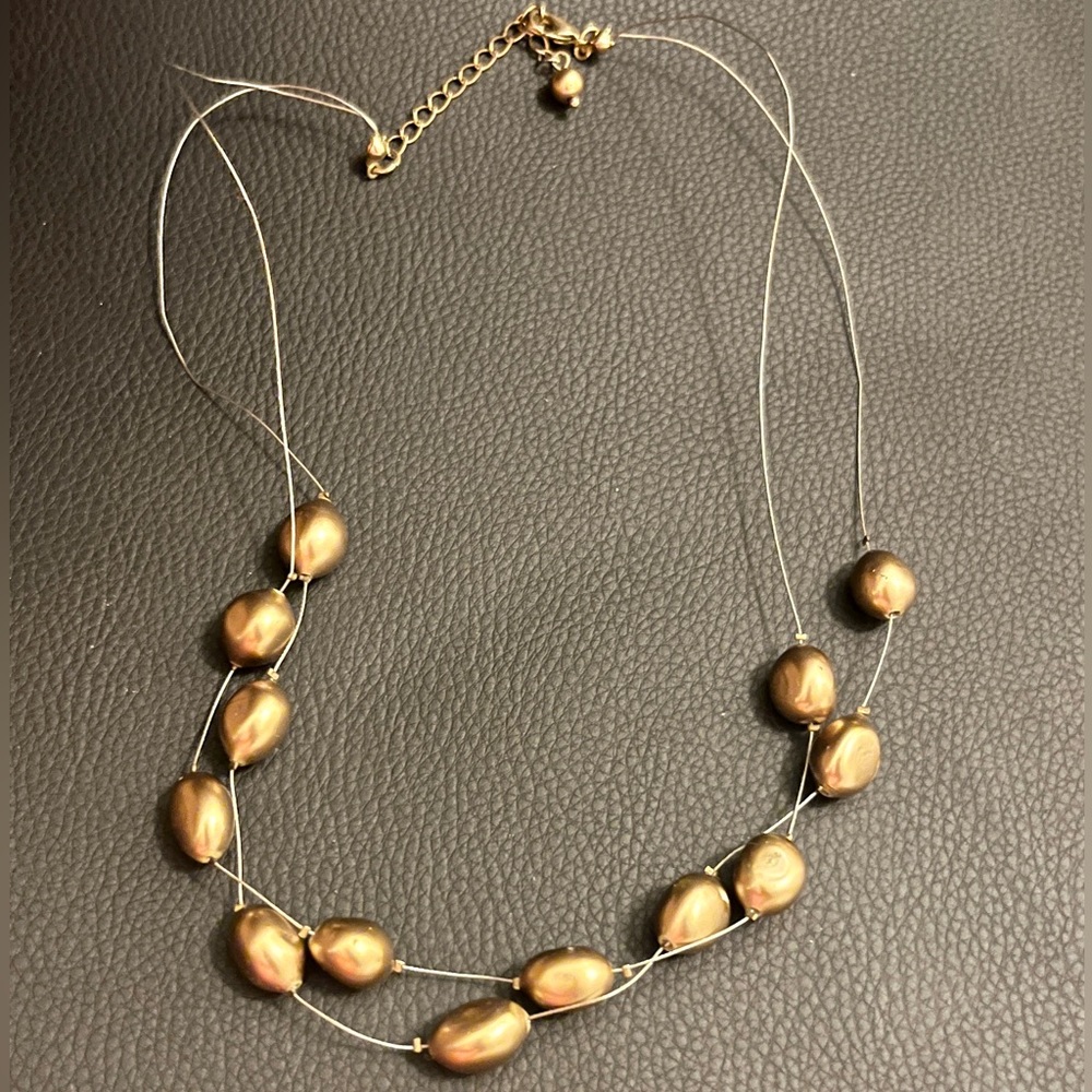 Statement Necklace with Gold Beads